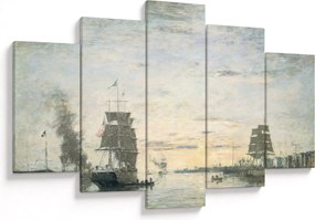 Tablou - Eugène Boudin, Entrance to the Harbor, Le Havre, reproducere (150x105 cm)