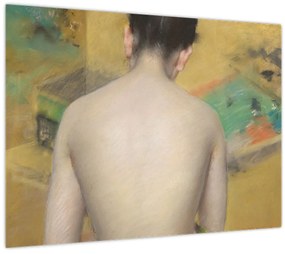 Tablou pe sticlă - William Merritt Chase, Study of Flesh Color and Gold, reproducere (70x50 cm)