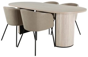 Set de mese Dallas 276775x90x200cm, Numărul de locuri: 4, Oval, Stil: Modern clasic