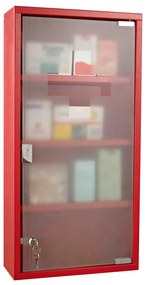 HOMCOM Dulap Prim Ajutor Montabil Perete, Cutie Medicamente, 60x30x12 cm, Roșu | Aosom Romania