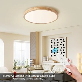 Brilagi - Corp de iluminat LED dimabil WOODLINE LED/72W/230V 3000-6000K stejar diam. 60 cm + telecomandă