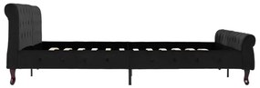 Cadru de pat, negru, 180 x 200 cm, catifea Negru, 180 x 200 cm