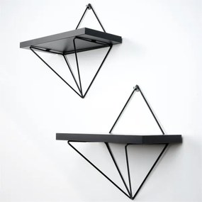 SET 2x raft negru de perete