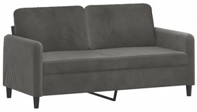Canapea cu 2 locuri cu pernepernute gri inchis 140 cm catifea Morke gra, 158 x 77 x 80 cm