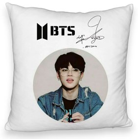 Perna Decorativa Fluffy BTS Jimin, 40x40 cm, Husa Detasabila, Burduf