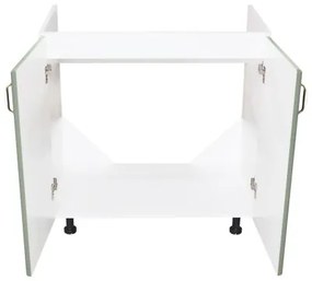 Masca pentru chiuveta cu 2 usi Zebra, Alba/MDF Verde, fara blat, 80 x 82 x 50 cm