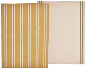 Set 2 prosoape de bucatarie din bumbac Soft Tea 10843 Mustariu / Bej, 50 x 70 cm, Södahl