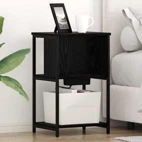 vidaXL Dulap de noapte Stejar negru 38 x 31 x 61 cm Lemn compozit