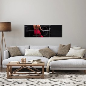 Tablou - Femeia cântând la pian (cu ceas) (90x30 cm)