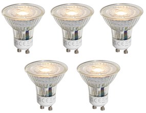 Set de 5 becuri LED GU10 50mm transparente 1W 80 lm 2200K