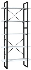 3081988 vidaXL Bibliotecă cu 5 rafturi, alb, 80x30x175 cm, lemn prelucrat