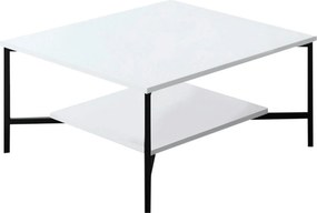 Masuta cafea Black Line, alb/negru, PAL, 80x80x40 cm