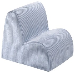 Fotoliu de copii albastru cu tapițerie din catifea reiată Cloud – Wigiwama