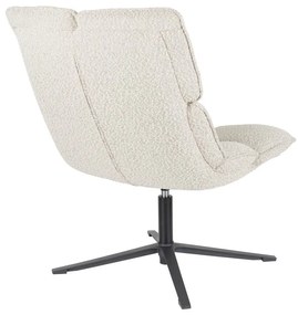 Fotoliu crem pivotant cu tapițerie din țesătură bouclé Bros – White Label