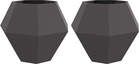 vidaXL Jardinieră 2 pcs Negru 100 x 100 x 80 cm Oțel