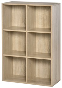 HOMCOM Bibliotecă Modernă cu 6 Cuburi, 65.5x30x97.5 cm, Culoare Stejar | Aosom Romania
