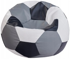 ShopJK Fotoliu puf minge de fotbal picioare alb negru gri