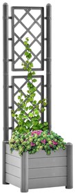 Jardiniera de gradina cu spalier, gri piatra, 43x43x142 cm, PP 1, Gri, 43 x 43 x 142 cm