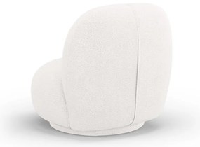 Fotoliu alb cu tapițerie din stofă bouclé Chuck – Micadoni Home