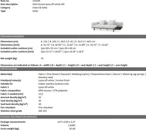 Canapea design elegant LUX Horace Left, lyssa off-white 114345 HZ