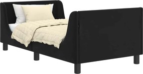 vidaXL Cadru de pat pentru copii cu spătar Negru 80 x 160 cm Catifea