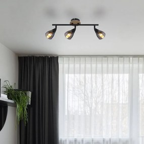 Plafoniera 3L design modern Mubby negru, maro