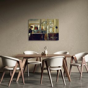 Tablou pe sticlă - Style of Edouard Manet, Bon Bock Cafe, reproducere (70x50 cm)