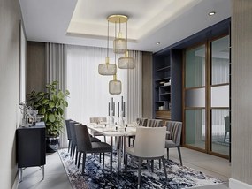 Lustra suspendata design decorativ modern Osiris 4 auriu