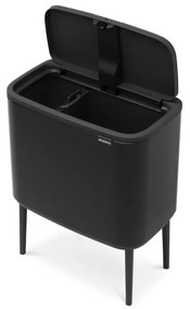 Coș de gunoi negru mat de reciclat/cu senzori de atingere din oțel 34 l Bo Touch Bin – Brabantia