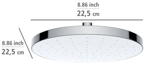 WENKO 24000100 – Cap de duș cu curățare automată, 22,5 x 22,5 cm, crom lucios/alb