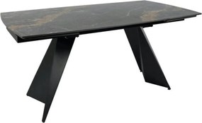 Masa extensibila ECLIPSE, negru cu efect de marmura, ceramica/metal, 1