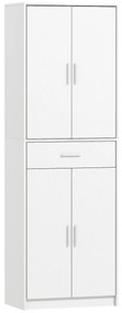 HOMCOM Dulap de bucătărie modern cu dulapuri cu uși, rafturi reglabile și sertar, 60 x 35 x 180 cm, alb | Aosom Romania