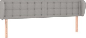 vidaXL Tăblie de pat cu aripioare gri deschis 163x23x78/88 cm textil