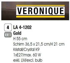 Veioza, lampa de masa design LUX VERONIQUE, auriu/ abajur crem