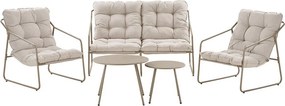 Set mobilier de grădină bej tapițat pentru 4 persoane Nilo – House Nordic