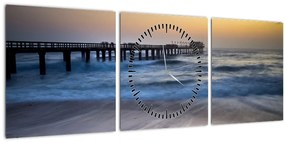 Tablou cu port în Namibia (cu ceas) (90x30 cm)