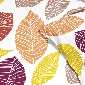 Goldea lenjerie de pat din 100% bumbac - frunze colorate 140 x 220 și 50 x 70 cm