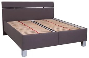 Pat tapițat ALIS 180x200 cm, cu spațiu de depozitare, fără saltea, maro