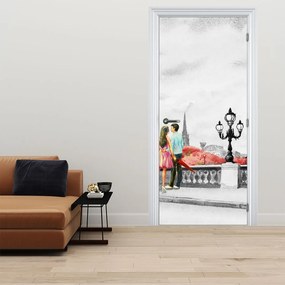 Fototapet pentru ușă - Îndrăgostiții în Paris (95x205cm)