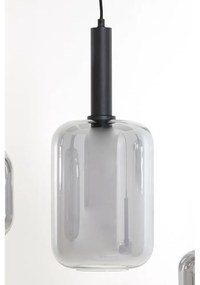 Lustră neagră cu abajur din sticlă 100x22 cm Lekar – Light &amp; Living