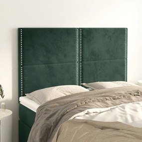 vidaXL Tăblii de pat, 4 buc, verde închis, 72x5x78/88 cm, catifea