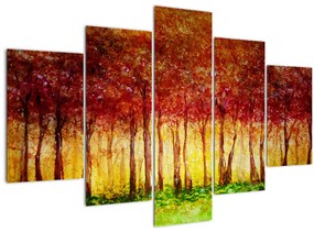 Tablou - Pictura pădurii cu frunziș (150x105 cm)