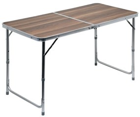 Masă pliabilă de tabără maro/crom