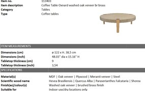 Masuta de cafea LUX Oxnard diam.122cm 113403 HZ