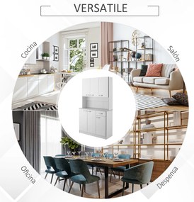 HOMCOM Dulap Suspendat de Bucătărie Albastru din Lemn Spațiu Amplu de Stocare 101x39x180cm Design Modern | Aosom Romania