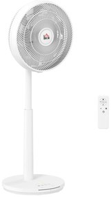 HOMCOM Ventilator de podea, Aer condiționat, 3 moduri, Afișaj LED, oscilant, material plastic, Alb | Aosom Romania
