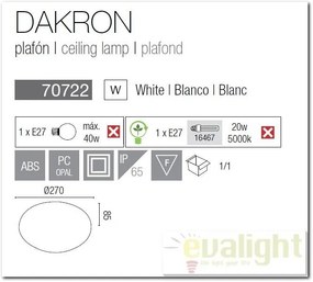 Plafoniera exterior IP65 Dakron 70722