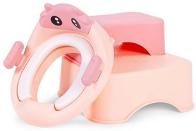 Scaun de toaletă pentru copii cu trepte - roz