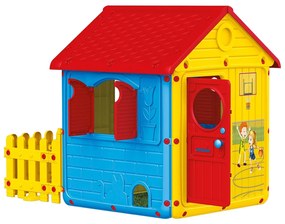 Casuta multicolor cu gard pentru copii