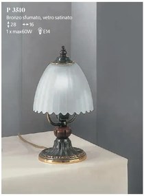 Veioza, Lampa de masa design italian din alama cu lemn 3510